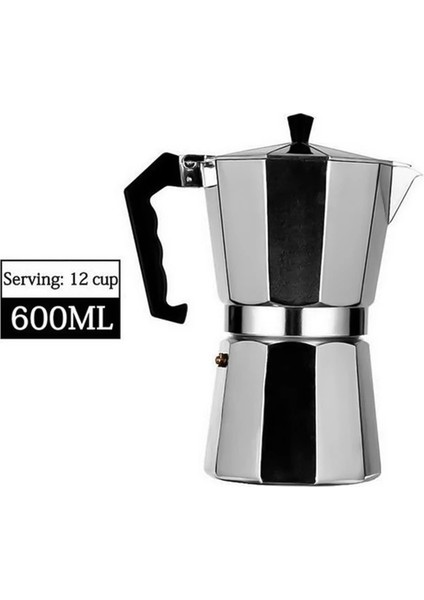 600 ml Paslanmaz Çelik Cam Çaydanlık Dayanıklı Fransız Kahve Çay Pratik Moka Cezve 50/100/150 ml Coffeeware Taşınabilir Espresso Makinesi (Yurt Dışından)