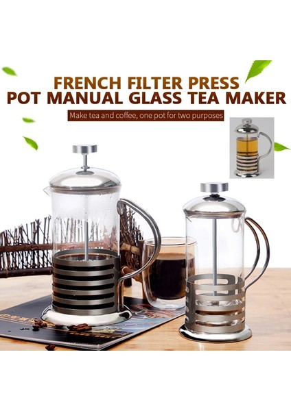 600 ml Paslanmaz Çelik Cam Çaydanlık Dayanıklı Fransız Kahve Çay Pratik Moka Cezve 50/100/150 ml Coffeeware Taşınabilir Espresso Makinesi (Yurt Dışından)