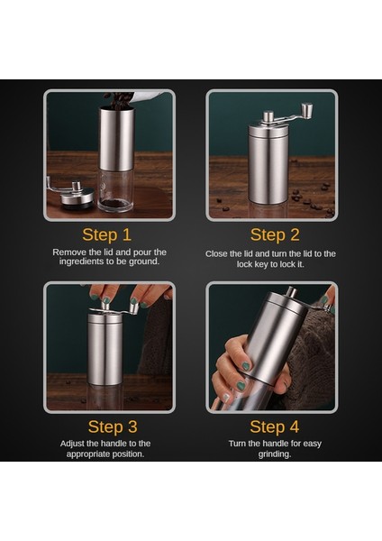 Ahşap Tahıl Tipi Taşınabilir Manuel Kahve Değirmeni Çapak Fasulye Makinesi Damla Kahve Espresso Fransız Presi Için Ayarlanabilir Paslanmaz Çelik Coffeebean Değirmenleri (Yurt Dışından) fırsatları