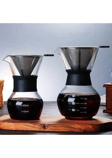 300ML Filtre Yok 600ML Paslanmaz Çelik Filtreli Cam Kahve Su Isıtıcısı Damla Demleme Sıcak Brewer Cezve Damlatıcı Barista Kahve Makinesi Üzerine Dökün (Yurt Dışından) modelleri