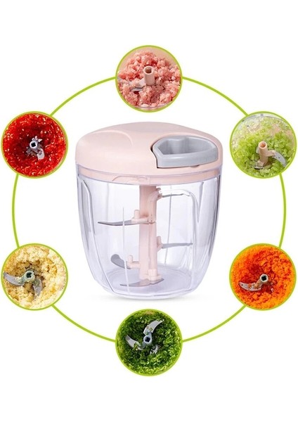 900 ml Pembe Manuel Döndür Kıyma Makinesi Sebze Kesici Sarımsak Kıyıcı Havuç Dilimleme Meyve Kırıcı Karıştırıcılar Mutfak Gadget Araçları (Yurt Dışından)