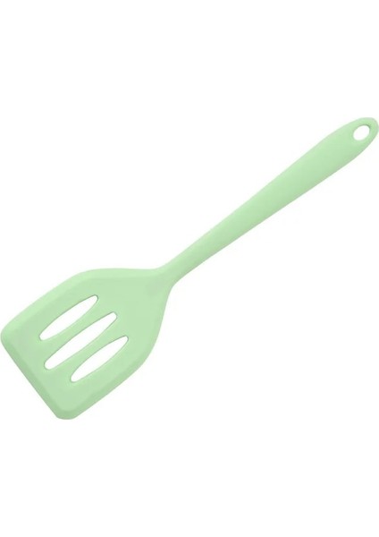 Açık Yeşil 1 Adet Silikon Oluklu Turner Mutfak Pişirme Araçları Yapışmaz Pişirme Spatula Krep Kızartma Tavası Kürek Silikon Pişirme Gereçleri (Yurt Dışından)