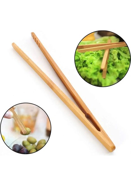 4 Adet 4 Adet Bambu Çay Cımbız Gıda Maşası Ekmek Kızartma Makinesi Salata Kek Kelepçe Maşa Ekmek Pişirme Servis Maşası Bambu Mutfak Aksesuarları (Yurt Dışından)
