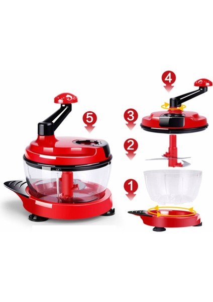 1.5l Mikser Mutfak Robotu Mutfak Manuel Güçlü Yumurta Blender Kıyma Makinesi Sebze Doğrama Parçalayıcı Paslanmaz Çelik Bıçak Kesici (Yurt Dışından)