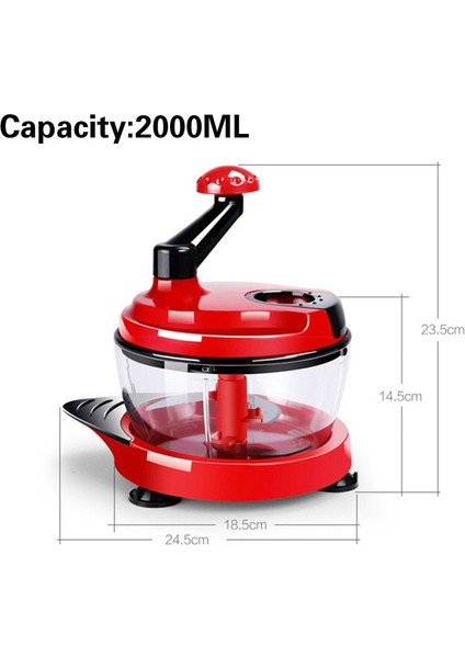 1.5l Mikser Mutfak Robotu Mutfak Manuel Güçlü Yumurta Blender Kıyma Makinesi Sebze Doğrama Parçalayıcı Paslanmaz Çelik Bıçak Kesici (Yurt Dışından)