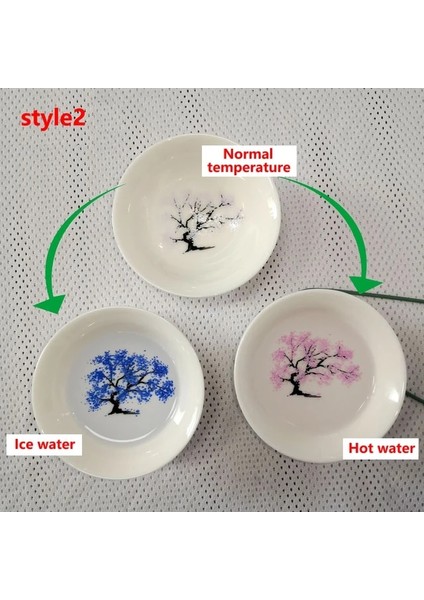 Soğuk ve Sıcak Ph Japon Sihirli Sakura Fincan Soğuk Sıcaklık Renk Değiştiren Çiçek Ekran Sake Fincan Seramik Kung Fu Çay Bardağı Çay Kase Sakura Fincan (Yurt Dışından)