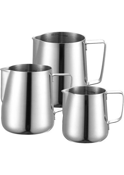 600ML Kahve Süt Köpürtme Sürahisi Latte Sanat Süt Köpürtücü Sürahi Paslanmaz Çelik Ölçüm Sürahisi Espresso Barista Aracı Kahve Aksesuarları (Yurt Dışından)