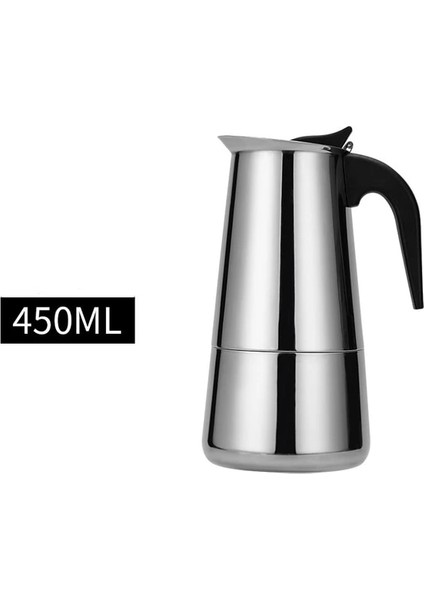 450 ml Cezve Moka Pot Paslanmaz Çelik Kahve Makinesi Şofben Kahve Makineleri Su Isıtıcısı Kahve Brewer Latte Percolator Soba Kahve Araçları (Yurt Dışından)