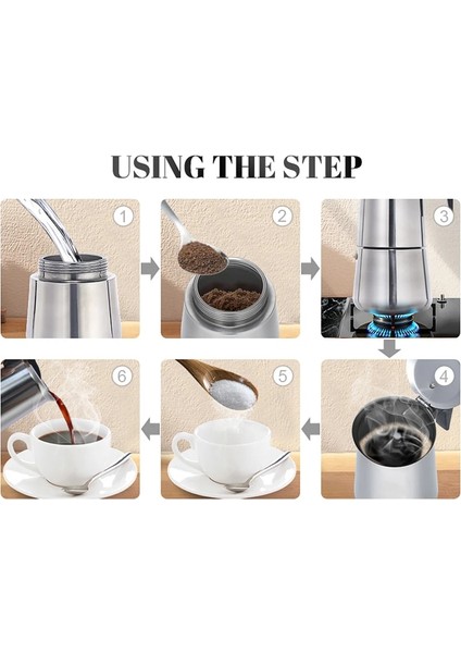 450 ml Cezve Moka Pot Paslanmaz Çelik Kahve Makinesi Şofben Kahve Makineleri Su Isıtıcısı Kahve Brewer Latte Percolator Soba Kahve Araçları (Yurt Dışından)