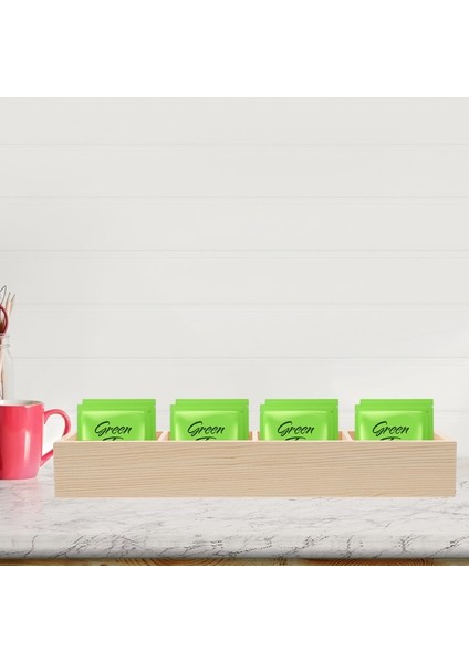 Gösterildiği Gibi 1 Şeker Saklama Kutusu Eski Tepsi Kahve Tedarik Çay Poşeti Dağıtıcı Sayaç Tutucu Ahşap Çerçeve Paket Organizatör Çok Fonksiyonlu (Yurt Dışından)