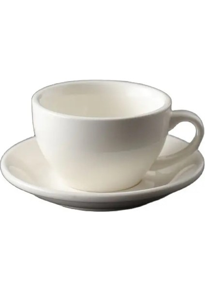 Beyaz 200-400 ml Kahve Fincanı ve Tabağı Seti Kupa Cappuccino Latte Bardak Kalınlaşmış Seramik 200-300 ml Renkli Kahve ve Çay Setleri Her Gün (Yurt Dışından)