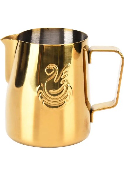 Gümüş 400 ml Paslanmaz Çelik Süt Sürahisi Kuğu Kahve Köpürtme Fincan 380 ML/600 ml Kahve Latte Sürahi Frother Sürahi Makinesi Latte Sanat Stencil (Yurt Dışından)