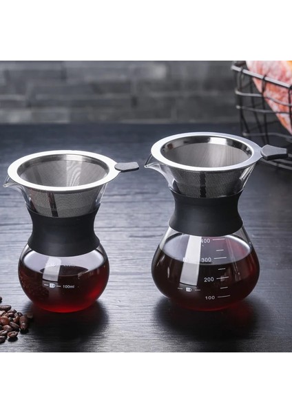 Filtreli 400ML 400ML Huni Tarzı Için Kum-Cam Tarzı Kahve Makinesi Demliği Filtreli Kahve Makinesi Cam Sürahisi Üzerine Dökün Borosilikat Cam Su Isıtıcısı (Yurt Dışından)