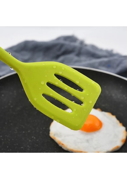 Açık Yeşil 1 Adet Silikon Oluklu Turner Mutfak Pişirme Araçları Yapışmaz Pişirme Spatula Krep Kızartma Tavası Kürek Silikon Pişirme Gereçleri (Yurt Dışından) fırsatları