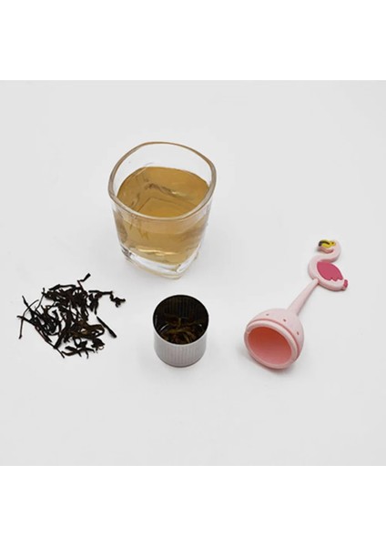 B Flamingo Silikon Çay Süzgeci Çay Filtresi Difüzör Ananas Kivi Çay Poşetleri Bitkisel Demlik Içme Malzemeleri Ev Teaware Aracı (Yurt Dışından) modelleri