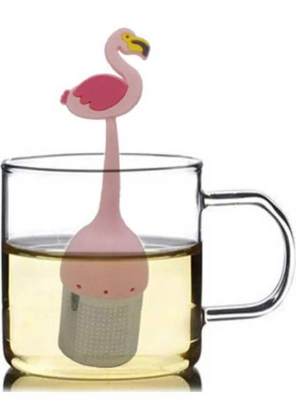 B Flamingo Silikon Çay Süzgeci Çay Filtresi Difüzör Ananas Kivi Çay Poşetleri Bitkisel Demlik Içme Malzemeleri Ev Teaware Aracı (Yurt Dışından) fırsatları