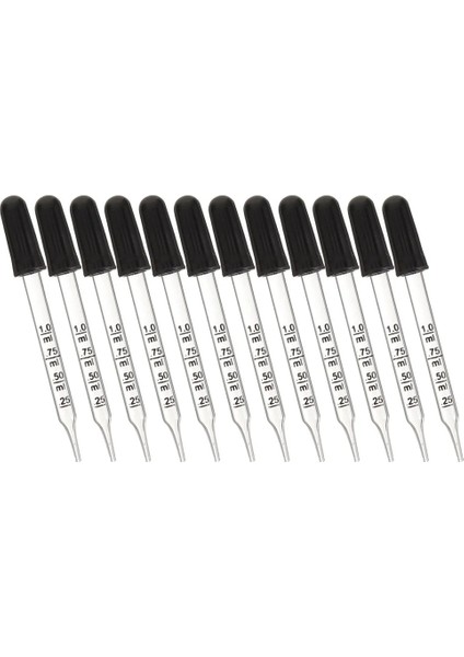 Gösterildiği Gibi 12 Adet Cam Damlama Pipetleri Şeffaf Sıvı Damlalıklar Uçucu Yağ Damlalıkları (1ml) (Yurt Dışından)