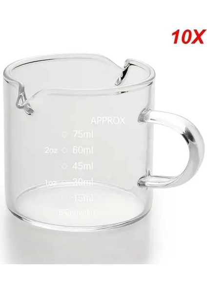 F 75ML 10 Adet 5/8/10 Adet 75ML Ölçü Kupa Şeffaf Ölçekli Cam Ölçüm Kabı Ahşap Saplı Cam Şeffaf Süt Sürahisi Yeni Premium Ölçüm Kabı (Yurt Dışından)