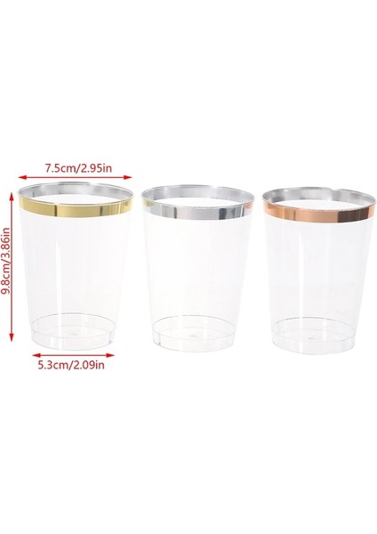 Rsgd 10 Adet 10 Adet 9 Oz 300 ml Şeffaf Plastik Bardaklar Jant Kokteyl Bardakları Içecek Bardakları Düğün Parti Tek Kullanımlık Bardaklar (Yurt Dışından)