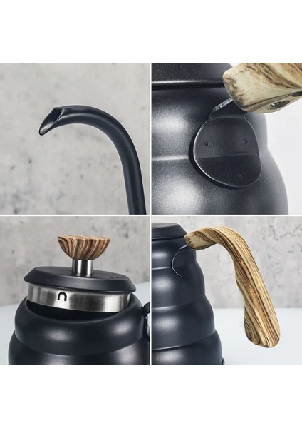 1.2l-A 1l/1.2l Yunduo Dökün Cezve Dökün Kahve Demlik Kuğu Uzun Boyunlu Paslanmaz Çelik 304 Ince Ağız Kaz Boyun Bulut Damlama Kabı (Yurt Dışından)