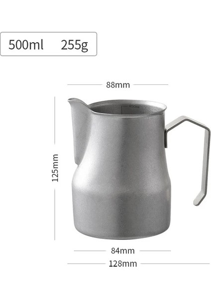 B Retro 500ML Paslanmaz Çelik Süt Köpürtme Sürahisi Espresso Buhar Kahve Barista Craft Latte Cappuccino Süt Krem Fincan Köpürtme Sürahisi Sürahi (Yurt Dışından)