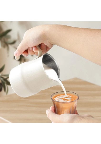 B Retro 500ML Paslanmaz Çelik Süt Köpürtme Sürahisi Espresso Buhar Kahve Barista Craft Latte Cappuccino Süt Krem Fincan Köpürtme Sürahisi Sürahi (Yurt Dışından)