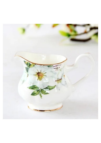 Kamelya 270 ml Avrupa Tarzı Kahve Seti Kemik Çini Süt Sürahi Moda Ev Seramik Süt Kahve Çay Sürahisi Servis Bardağı (Yurt Dışından)