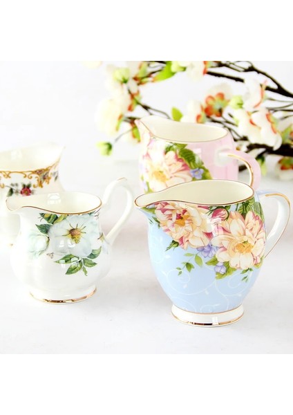 Kamelya 270 ml Avrupa Tarzı Kahve Seti Kemik Çini Süt Sürahi Moda Ev Seramik Süt Kahve Çay Sürahisi Servis Bardağı (Yurt Dışından)