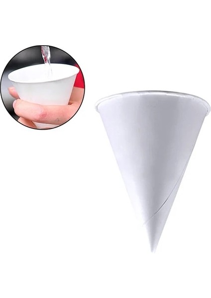 Beyaz 250PCS 3.7oz Tek Kullanımlık Koni Kağıt Koni Bardak Kağıt Huni Bardak Kar Koni Bardak - Beyaz (Yurt Dışından)