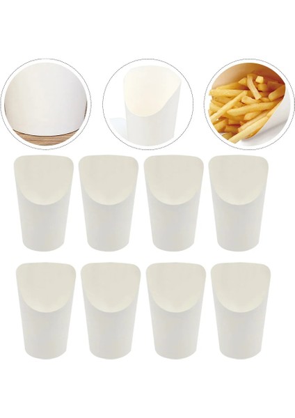 Beyaz 50 Adet Aperatif Konteyner Patates Kızartması Koni Kağıt Bardaklar Ketçap Daldırma Bardak Patlamış Mısır Konteyner Kağıt Patlamış Mısır Bardak Patates Kızartma Tutucu (Yurt Dışından) modelleri