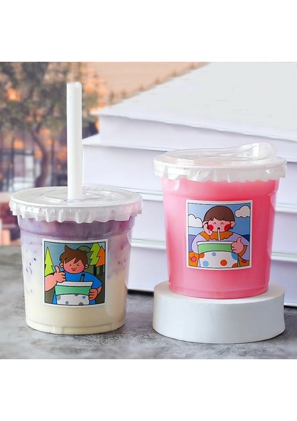 2 Adet 530ML Içme Saman Kapaklı Bardak Tek Kullanımlık Kahve Fincanı Soğuk Içecek Şişeleri Içecekler Bardak Ev Ofis Partisi Için Pet 420ML/500ML/530ML (Yurt Dışından) fiyatları