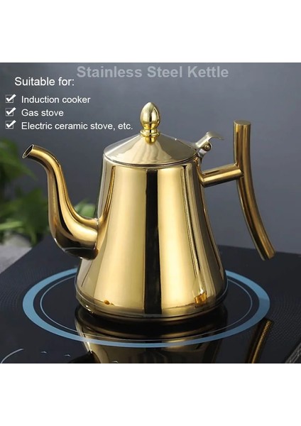 1500ML 2000ML Paslanmaz Çelik Kraliyet Çaydanlık Altın Gümüş Çay Potu Demlik Cezve Indüksiyon Ocak Çay Su Isıtıcısı Su Isıtıcısı (Yurt Dışından)