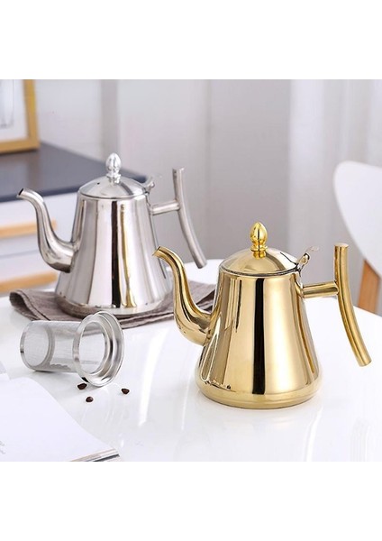 1500ML 2000ML Paslanmaz Çelik Kraliyet Çaydanlık Altın Gümüş Çay Potu Demlik Cezve Indüksiyon Ocak Çay Su Isıtıcısı Su Isıtıcısı (Yurt Dışından)