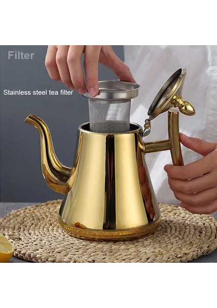 1500ML 2000ML Paslanmaz Çelik Kraliyet Çaydanlık Altın Gümüş Çay Potu Demlik Cezve Indüksiyon Ocak Çay Su Isıtıcısı Su Isıtıcısı (Yurt Dışından)