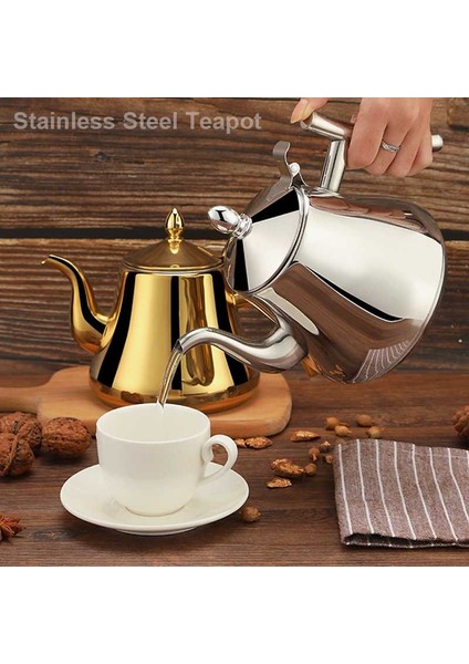 1500ML 2000ML Paslanmaz Çelik Kraliyet Çaydanlık Altın Gümüş Çay Potu Demlik Cezve Indüksiyon Ocak Çay Su Isıtıcısı Su Isıtıcısı (Yurt Dışından)