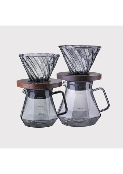Kombinasyonu (Küçük) V60 Kahve Filtreli Fincan Seti Cam Cezve Cam Paylaşım Potu Ev Damla Tipi Kahve Filtreli Fincan (Yurt Dışından)