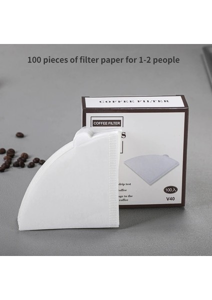 100 Adet Filtre Silikon Taban Isıya Dayanıklı Cam Filtre V60 Set Kahve Paylaşımı Pot Filtre Fincan Bulut El Yıkama Cezve Saklama Kabı (Yurt Dışından)