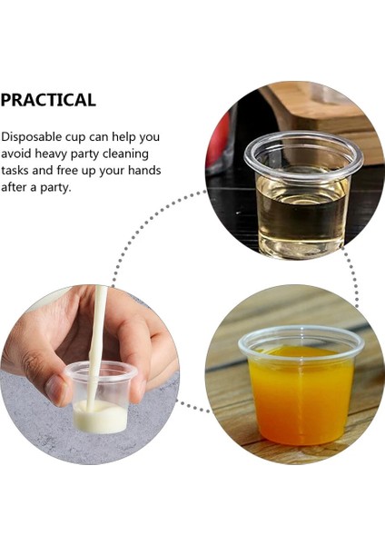 Şeffaf 200 Adet Tadım Fincan Plastik Bardaklar Tek Kullanımlık Şeffaf Shot Bardakları Mini Küçük Örnek (Yurt Dışından) modelleri