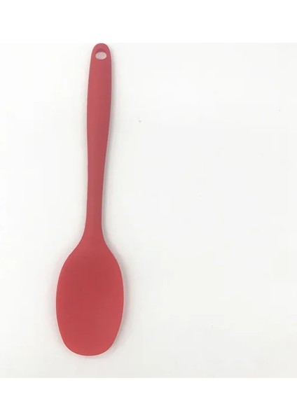 Kırmızı 1 Adet Mutfak Silikon Kaşık Ev Mutfak Kaşığı Bal Tereyağı Karıştırma Meyilli Yüksek Sıcaklığa Dayanıklı Silikon Kaşık Mutfak Aracı (Yurt Dışından)