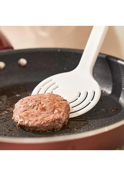 Beyaz Sağlıklı Tava Kürek Asılı Delik Yumurta Çevirme Spatula Oymak Çizilmez Tava Tava Kürek Kızartma Biftek (Yurt Dışından) fırsatları