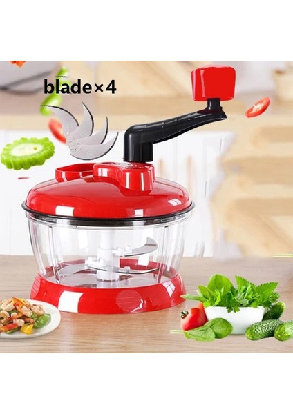 2l Bıçaklı Mikser Mutfak Robotu Mutfak Manuel Güçlü Yumurta Blender Kıyma Makinesi Sebze Doğrama Parçalayıcı Paslanmaz Çelik Bıçak Kesici (Yurt Dışından)