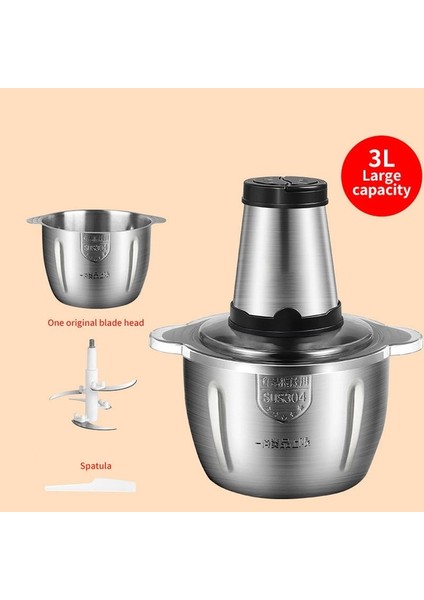 Kıyma Makinesi 3l Abd Elektrikli Kıyma Makinesi 304 Paslanmaz Çelik Mini Kıyıcı 2l/3l Gıda Sebze Et Blender Kıyıcı Mutfak Robotu Dilimleme Makinesi (Yurt Dışından) fiyatları