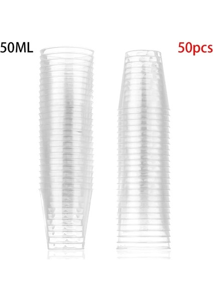 50 Adet 50 ml 30/50 Adet Yuvarlak Yeniden Kullanılabilir Plastik Shot Bardakları Tatlı Bardak Tek Kullanımlık Cam Içecekler Şeffaf Kek Puding Kutuları Kek Dıy (Yurt Dışından)