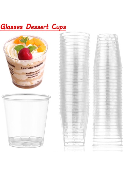 50 Adet 50 ml 30/50 Adet Yuvarlak Yeniden Kullanılabilir Plastik Shot Bardakları Tatlı Bardak Tek Kullanımlık Cam Içecekler Şeffaf Kek Puding Kutuları Kek Dıy (Yurt Dışından)