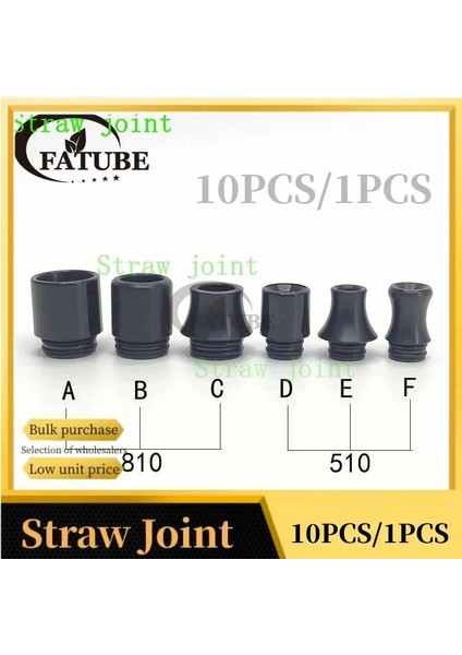 C-810 1pcs-Pack 10PCS Saman Bağlantısı Fatube 1 ADET/10PCS 510 810 Pom Çok Stil Emme Saman Bağlantısı Siyah (Yurt Dışından)