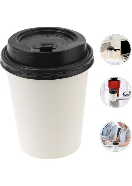 9X9X11CM 12OZ 350ML 50 Adet Tek Kullanımlık Kahve Fincanları Yalıtım Paket Servis Bardakları Çift Katmanlı Kağıt Kapaklı Bardak Milktea Bardakları Kağıt Kahve Fincanları (Yurt Dışından)