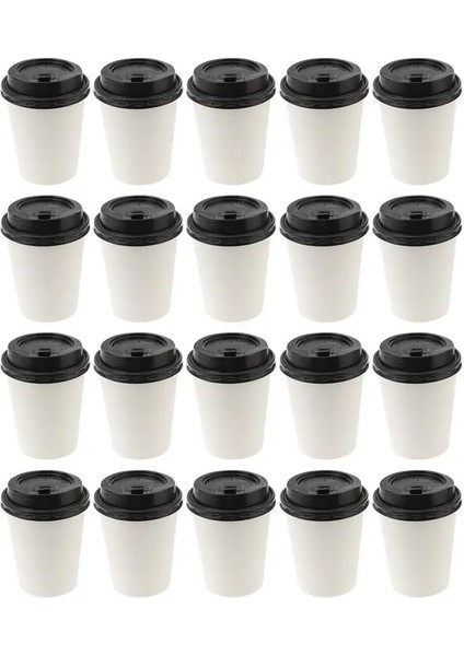 9X9X11CM 12OZ 350ML 50 Adet Tek Kullanımlık Kahve Fincanları Yalıtım Paket Servis Bardakları Çift Katmanlı Kağıt Kapaklı Bardak Milktea Bardakları Kağıt Kahve Fincanları (Yurt Dışından)