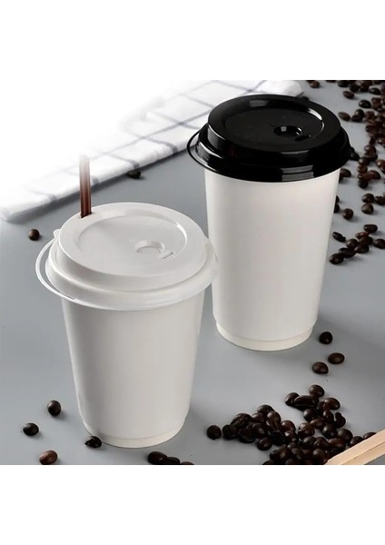 9X9X11CM 12OZ 350ML 50 Adet Tek Kullanımlık Kahve Fincanları Yalıtım Paket Servis Bardakları Çift Katmanlı Kağıt Kapaklı Bardak Milktea Bardakları Kağıt Kahve Fincanları (Yurt Dışından)