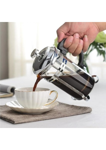 600ML 350/600/1000ML Kahve Çay Potu Manuel Fransız Presleri Pot Kahve Makinesi Filtre Pot Kafeterya Expreso Percolator Aracı Çay Filtreli Fincan (Yurt Dışından)