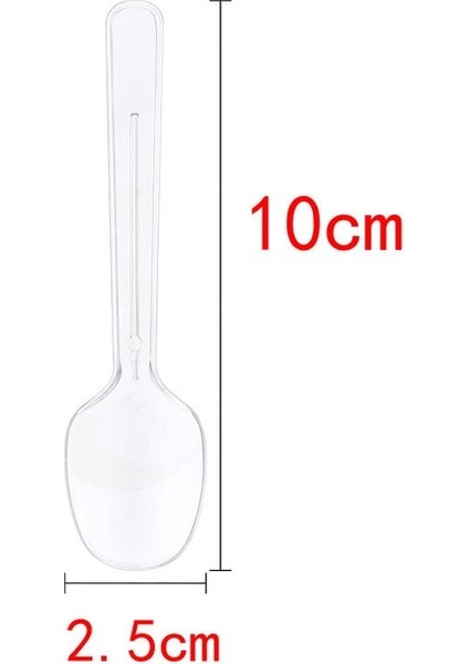 Kaşık 10 cm 100 Adet Tek Kullanımlık Plastik Kapaklı Tatlı Bardağı (Yurt Dışından)